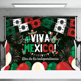 Lofaris Green Red Viva Mexico Backdrop For Independence Day